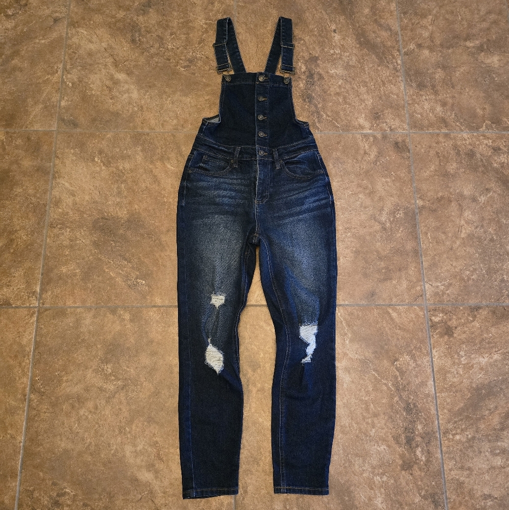 Dark Denim | NOBO | Distressed Overalls